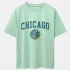Chicago Coat Of Arms Print Drop Shoulder Oversize T-Shirt