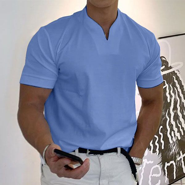 Gentleman business pocket short-sleeved fitness T-shirt