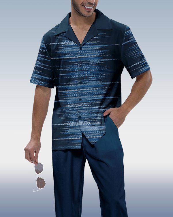 Suitmens Men's Solid Short Sleeve Walking Suit 3 Colors