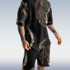 Men's Tiger Print Short Sleeve Two-Piece Set 3 Colors