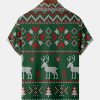Christmas Chest Pocket Short Sleeve Hawaiian Shirt