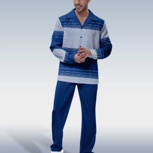 Suitmens Suitmens Men's Navy Line Long Sleeve Walking Suit