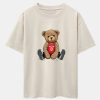 New York Bear Print Drop Shoulder Oversize T-Shirt