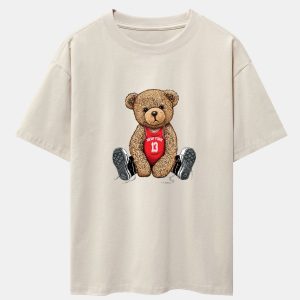 c8a19a34f34370bb0424dbf10aae6b0f2aa01ead5795bfbbc4a7fd66cb1bcc1c.jpg New York Bear Print Drop Shoulder Oversize T-Shirt
