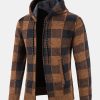 Plaid Zip Up Hooded Sweater