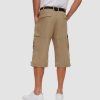 c958fc55f96353444274790c5776280a35d7ec36799dd4a9fda2c8e4801e6b14.jpg Men 3/4 Cargo Shorts Cotton Lightweight Ripstop with Multi-Pockets