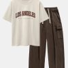c9ac84df03a35302035787291d38cc2beb689fe83314aada16e1d4f6ac7d2219.jpg Los Angeles Print Heavy Weight Oversize T-Shirt & Loose Fit Corduroy Cargo Pants