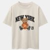 New York Basketball Bear Print Heavy Weight Oversize T-Shirt