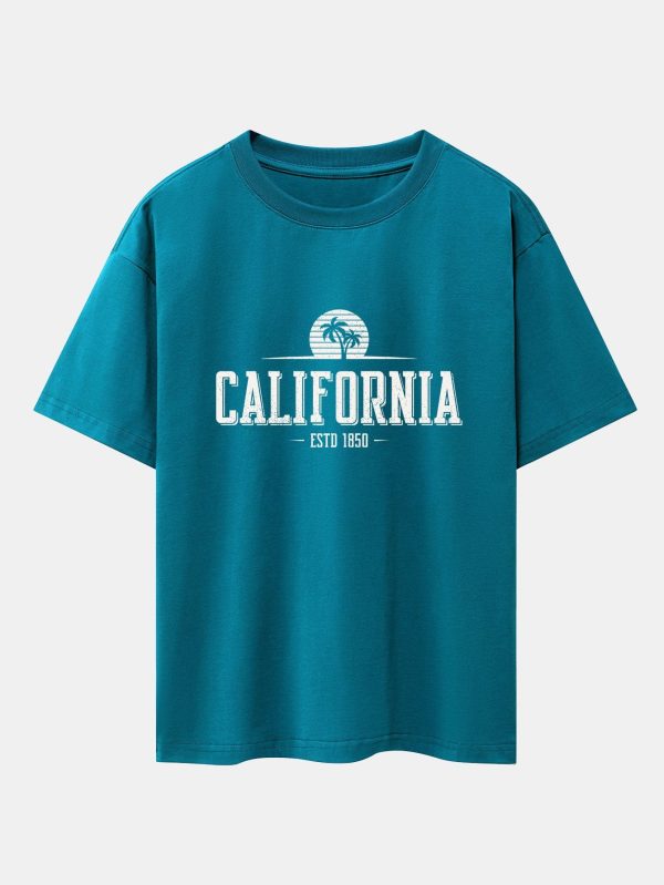 Vintage California Letter Print Heavy Weight Oversize T-Shirt