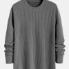 Long Sleeved Muscle Fit Ribbed T-Shirt