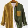 Corduroy Patchwork Long Sleeve Shirts