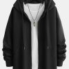 Basic Relax Fit Zip Hoodie
