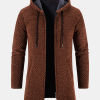 Long Line Textured Hooded Sweater