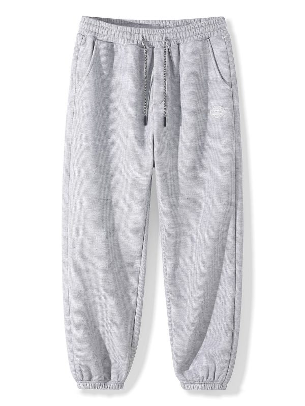Paisley Print Panel Waffle Sweatshirt & Waffle Jogger Pants