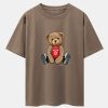New York Bear Print Drop Shoulder Oversize T-Shirt