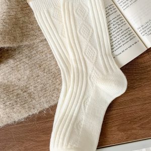 Wool-Mix Solid Crew Socks
