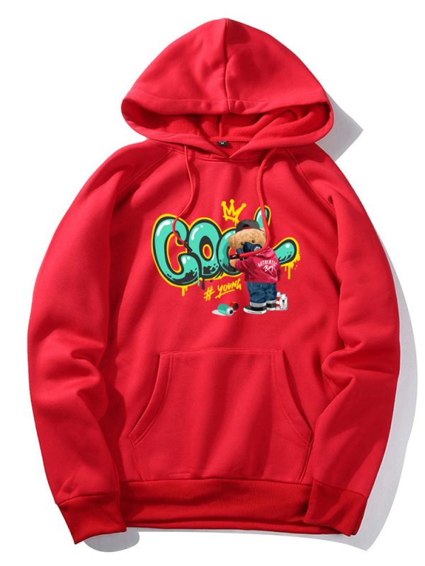 Graffiti Bear Print Hoodie