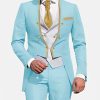 Dressy Solid Color Double Breasted Plus Size Blazer & Blazer Vest & Pants 3Pcs Set