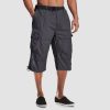 d0d739506edb6c6003a212ca38907f3a428436dd489af2ebc14ed452c82e3dff.jpg Men Summer Casual 3/4 Long Cargo Shorts Twill Cotton Elastic Waist Multiple Pockets Comfortable Capris Trousers