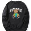 Worldwide Bear Print Raglan Sleeves Sweatshirt