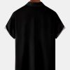 Christmas Snow Chest Pocket Short Sleeve Bowling Shirt