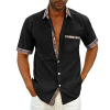 EvalonrealmTM Men's Casual Plaid Collar Button Summer Shirt