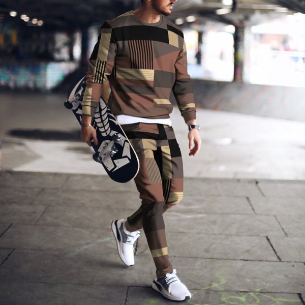 Men's Casual Personality Print Suit 014