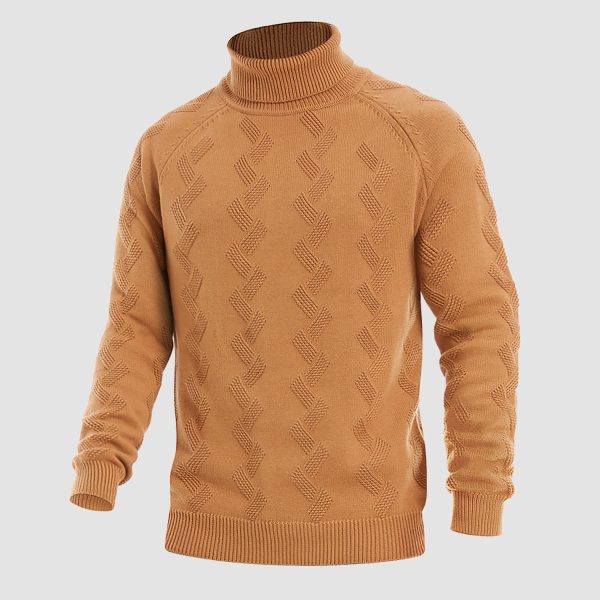 d3c14e66eb7854e0e06c52d908b0e2bd20ed68bd3ddd75d4daf97f8f42f9ab86.jpg Men's Turtleneck Sweater Heavyweight Long Sleeves Cotton Pullover Knitted Casual Sweatshirt