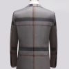 Business Plaid Print Lapel Collar Blazer & Blazer Vest & Pants 3pcs Set