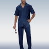 Suitmens Men's Solid Short Sleeve Walking Suit 3 Colors