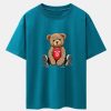 New York Bear Print Drop Shoulder Oversize T-Shirt