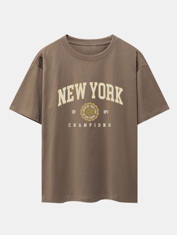 d59012a65609e9228790f0740f1e0e852554c5dcae696c3a89ac1d0ffecc34ab.jpg New York Varsity Print Heavy Weight Oversize T-Shirt & Jersey Shorts