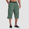 d6999c4319697e778aa219ff7d22eccd97772dd75dbc89d8fb7f18f6b5108492.jpg Men Summer Casual 3/4 Long Cargo Shorts Twill Cotton Elastic Waist Multiple Pockets Comfortable Capris Trousers