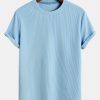 Muscle Fit Arc Hem Ribbed T-Shirt