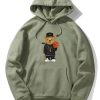 Basketball Bear Print Hoodie