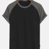Muscle Fit Paneled Textured T-Shirt