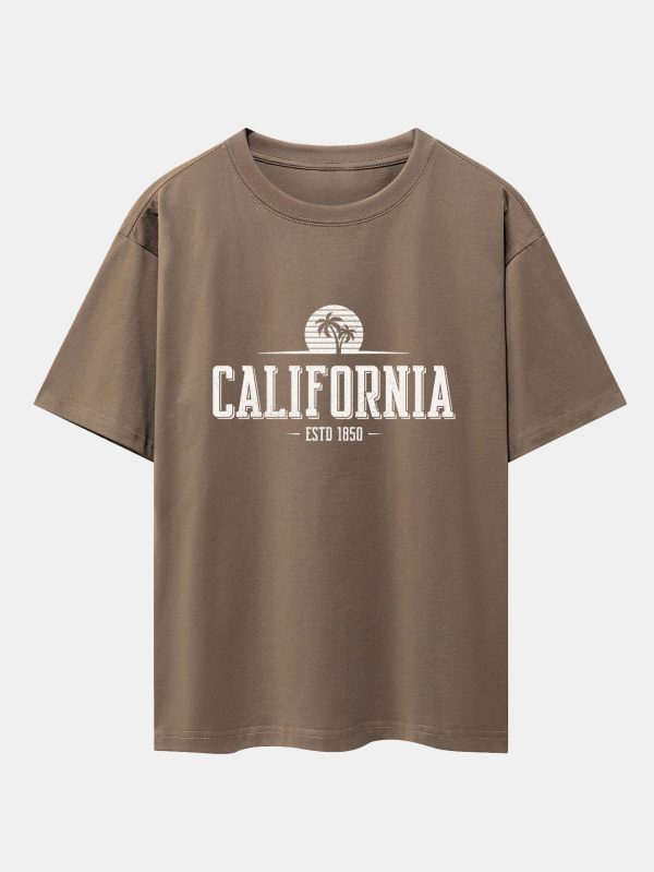 Vintage California Letter Print Heavy Weight Oversize T-Shirt