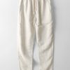 Linen Rayon Blend Button Up Shirt & Straight Leg Linen Pants