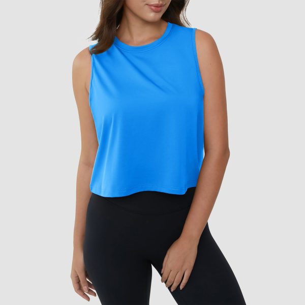 Crop Tops for Women Athletic Running Workout UPF 50+ Cropped Tank Tops