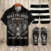 Suitmens Men's Modified Motorcycle Print Shirt Three-Piece Set 064
