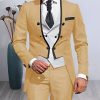 Dressy Solid Color Double Breasted Plus Size Blazer & Blazer Vest & Pants 3Pcs Set