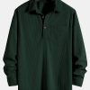 Long Sleeve Polo Collar Corduroy Shirt