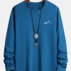 Long Sleeve Mountain Graphic Print Cotton T-Shirt