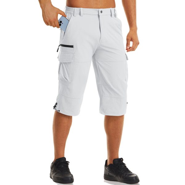 dc52ea8a4cf9bcddbeaaeebef4a11f6de9992b9f6d0ad839613b2bdf7d5dda60.jpg Men's Workout Gym Shorts with 7 Pockets Quick Dry 3/4 Capri for Hiking