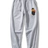 Basketball Bear Print Sweatshirt & Jogger Pants