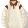 Contrast Polo Sweatshirt