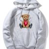 New York Bear Print Hoodie