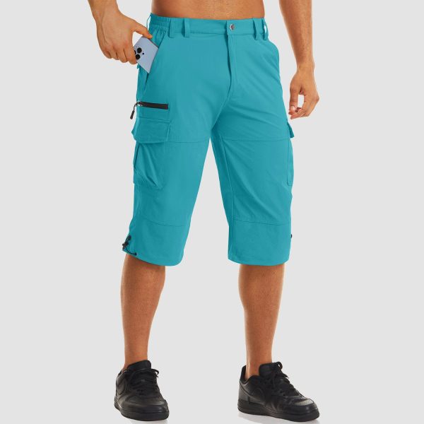 df058dca1df5a4ea8a9efd130ec3281e2e99a127d12236b74fee96f628c9b1c8.jpg Men's Workout Gym Shorts with 7 Pockets Quick Dry 3/4 Capri for Hiking