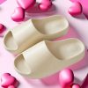 Unisex Chunky Slide Sandals, Couple Soft Indoor Outdoor Slipper Shoes, White