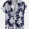 e02d7db81a8b4611fc06f2e153186a8702056598e3d5323aafd944268be52239.jpg Palm Tree Print Button Up Shirt & Swim Short